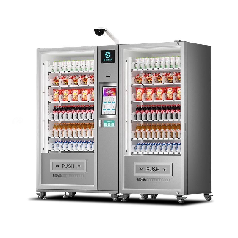15.6寸120貨道閃光銀刷臉掃碼飲料食品自動售貨機(jī)